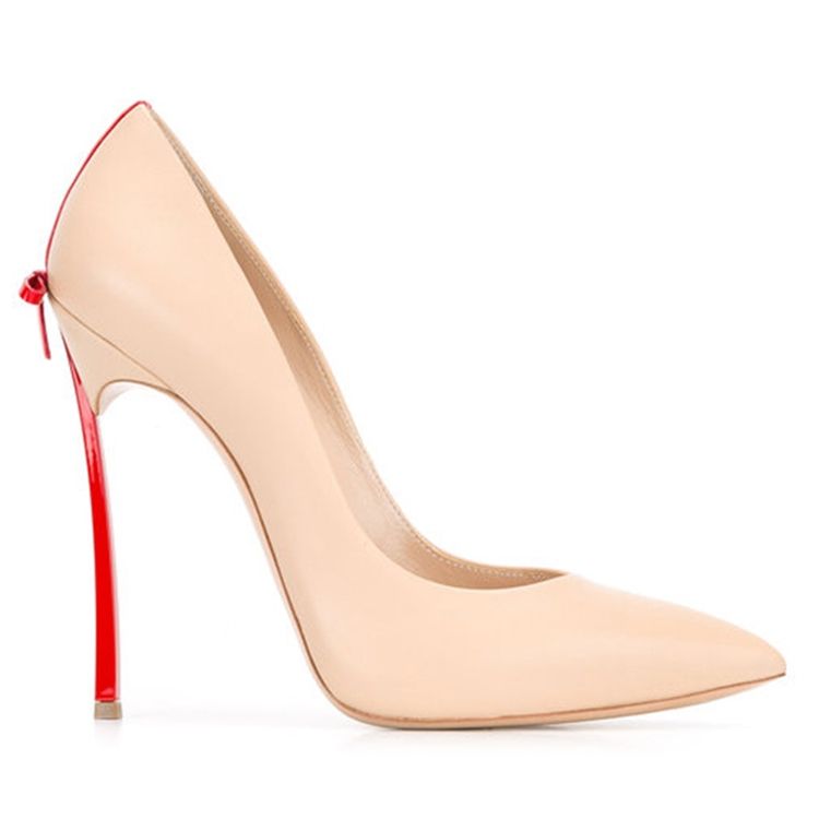 Color Block Spiss Tå Stiletthæl Pumper Med Bowknot