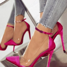 Pvc Patchwork Stiletthælspenne Spiss Tå Damepumper