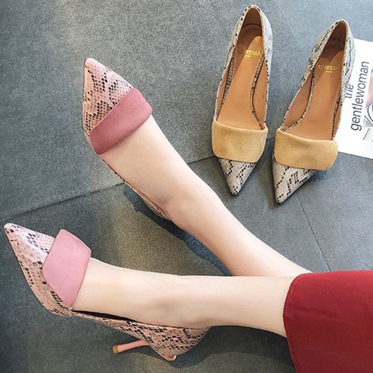 Serpentine Spiss Tå Stiletthæl Kvinners Pumps