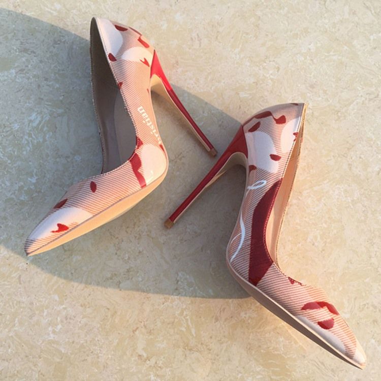 Slip-On Spiss Tå Print 12Cm Tynne Damesko