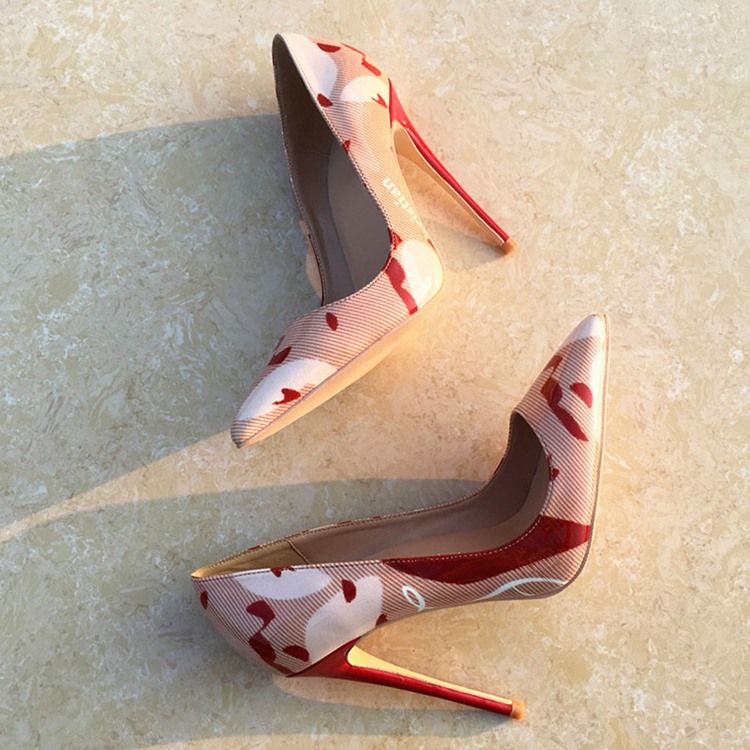 Slip-On Spiss Tå Print 12Cm Tynne Damesko