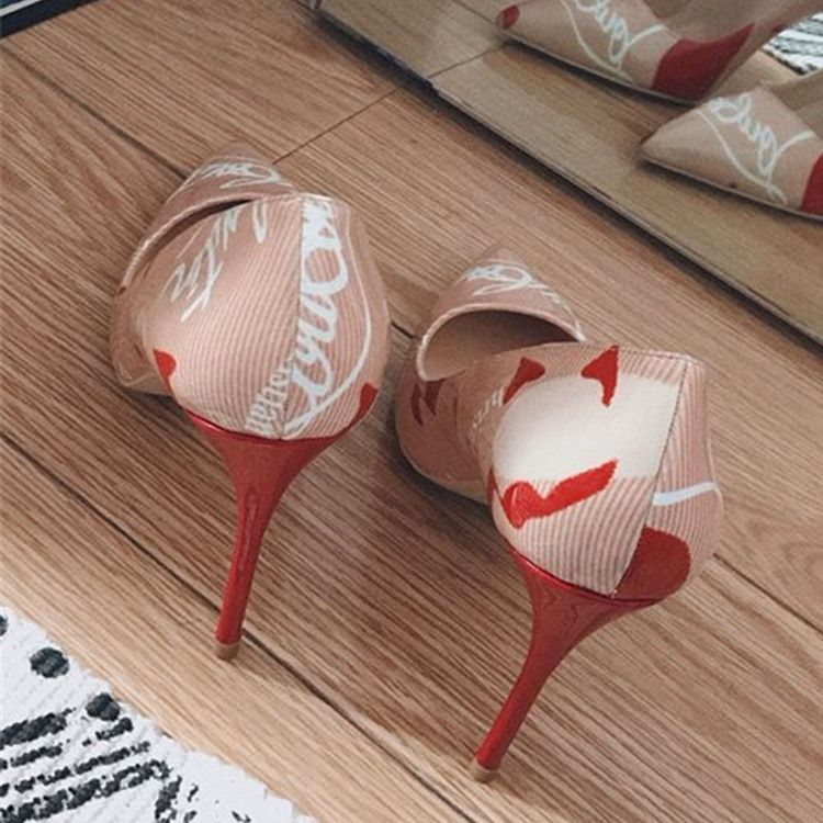 Slip-On Spiss Tå Print 12Cm Tynne Damesko