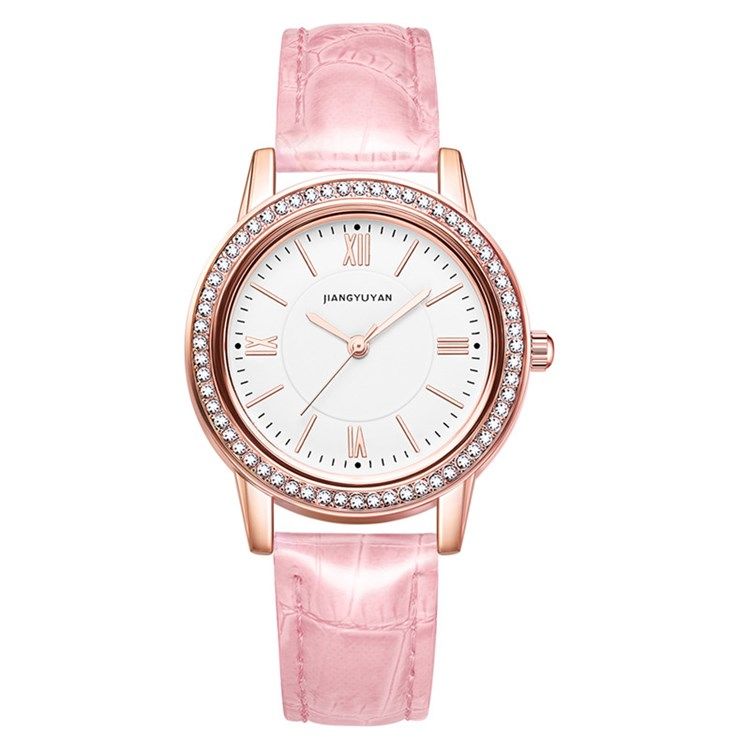 Lær Rhinestone Watch
