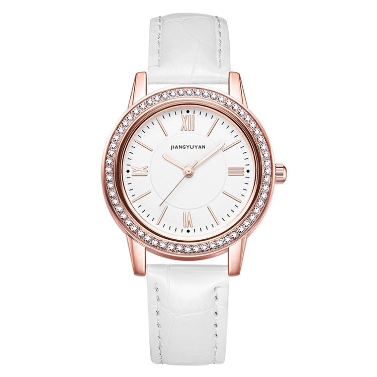 Lær Rhinestone Watch