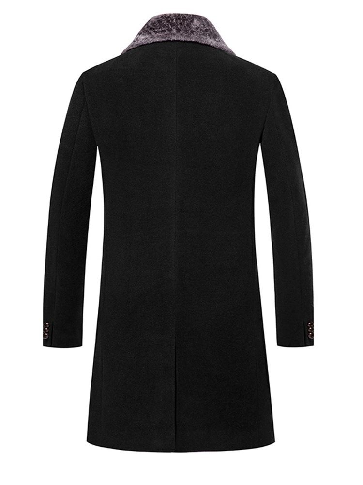 Lapel Pocket Mid-Length Korean Winter Coat