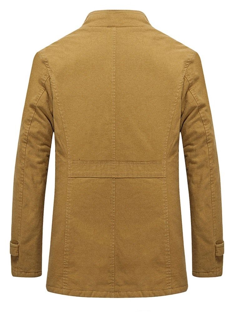 Ensfarget Fleece-Jakke Med Ensfarget Krage