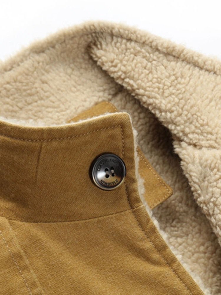 Ensfarget Fleece-Jakke Med Ensfarget Krage