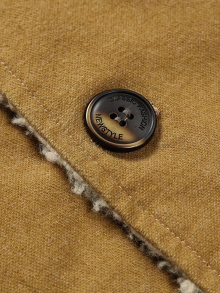 Ensfarget Fleece-Jakke Med Ensfarget Krage