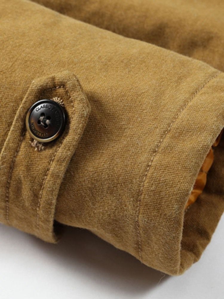 Ensfarget Fleece-Jakke Med Ensfarget Krage