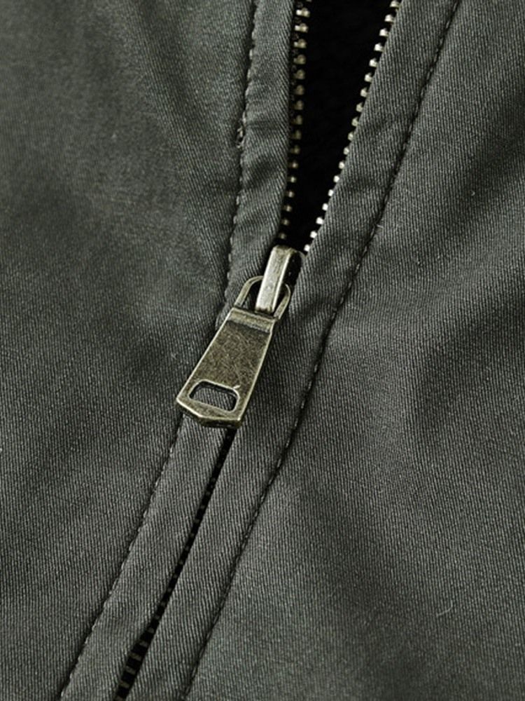 Lapel Fleece Broderi Rett Europeisk Jakke
