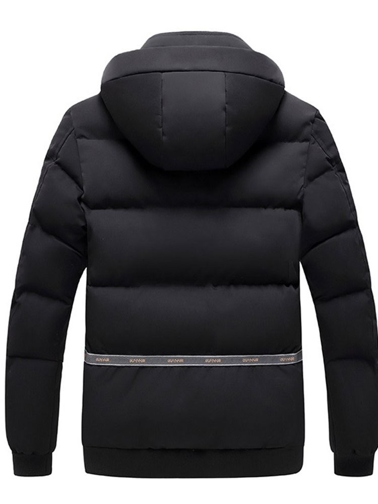 Patchwork Standard Color Block Casual Dunjakke Med Glidelås