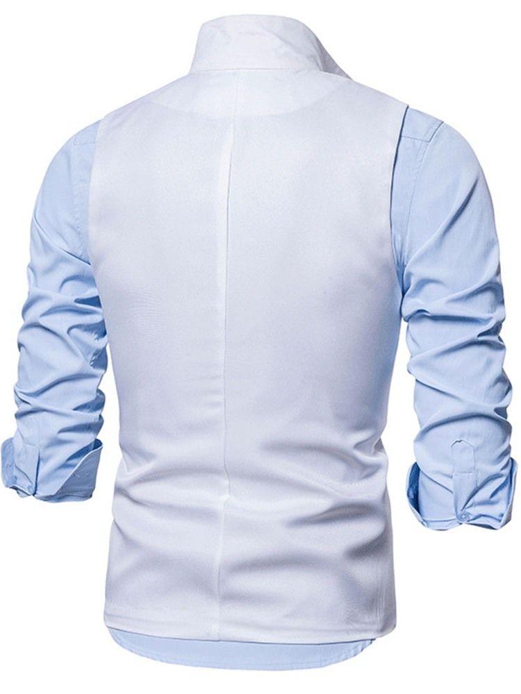 Ståkrage Ensfarget Enkelt-Breasted Vest