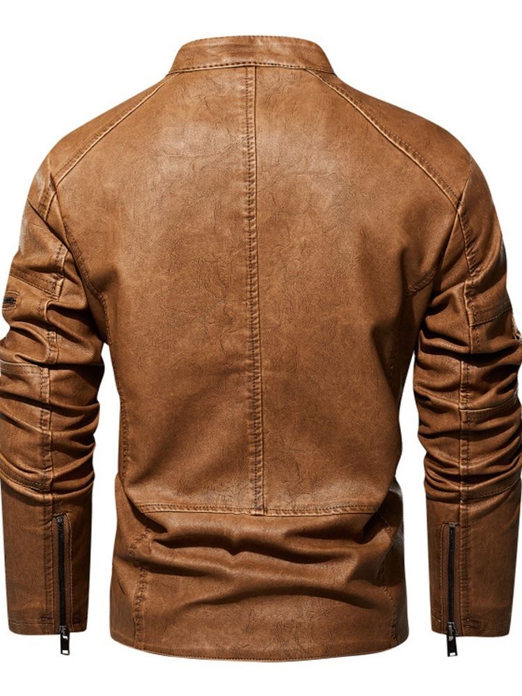 Standkrage Standard Vanlig Europeisk Slim Skinnjakke