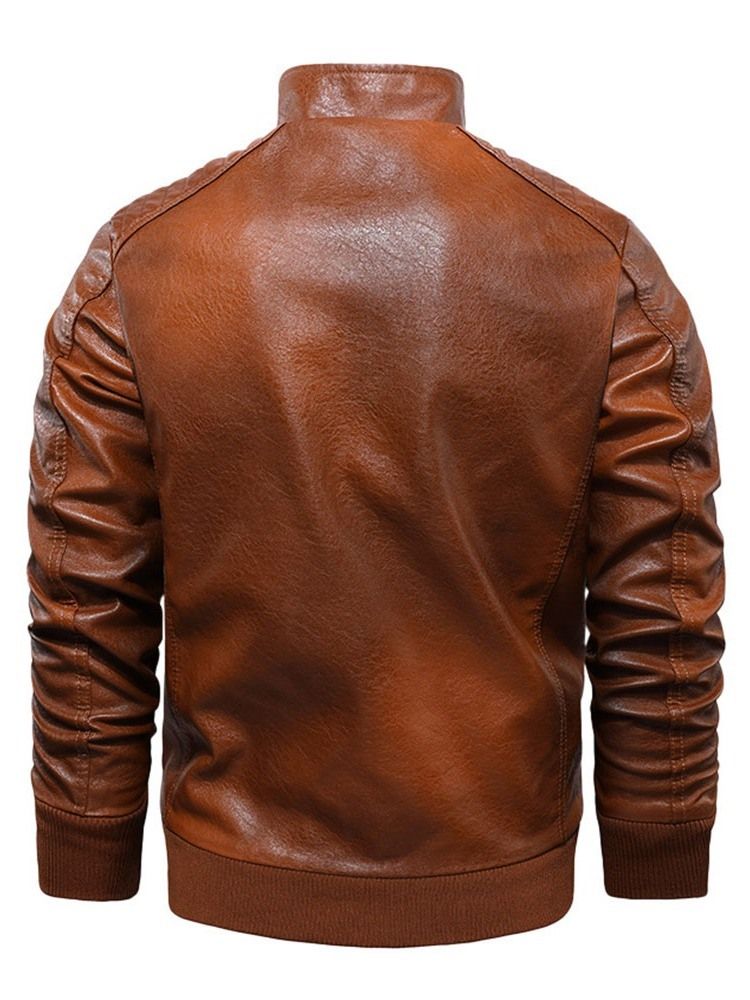 Stativ Krage Standard Plain Patchwork Slank Skinnjakke
