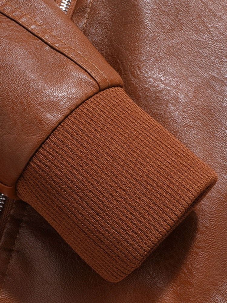 Stativ Krage Standard Plain Patchwork Slank Skinnjakke