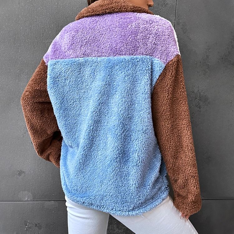 Langermet Glidelås Fleece Vinterjakke I Mellomlang Lengde