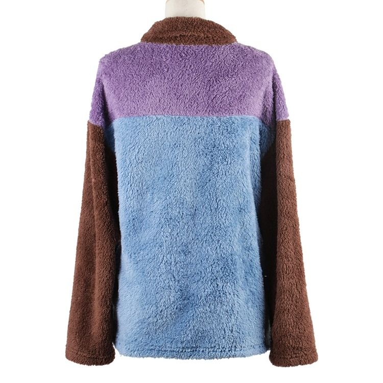 Langermet Glidelås Fleece Vinterjakke I Mellomlang Lengde