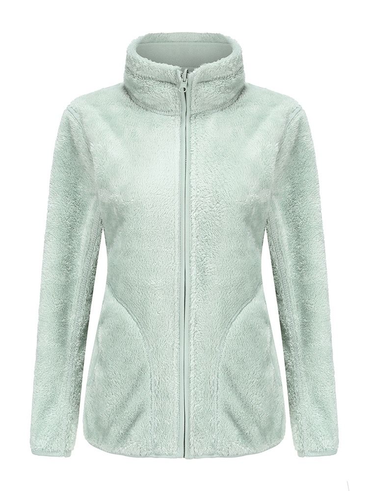 Slank Glidelås Langermet Standard Turtleneck-Jakke
