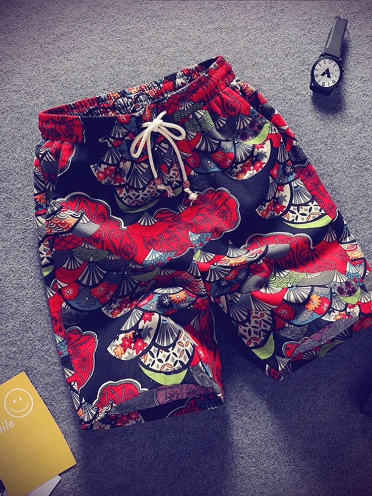 Lace-Up Tynn Rett Lace-Up Koreanske Menn Fritidsshorts