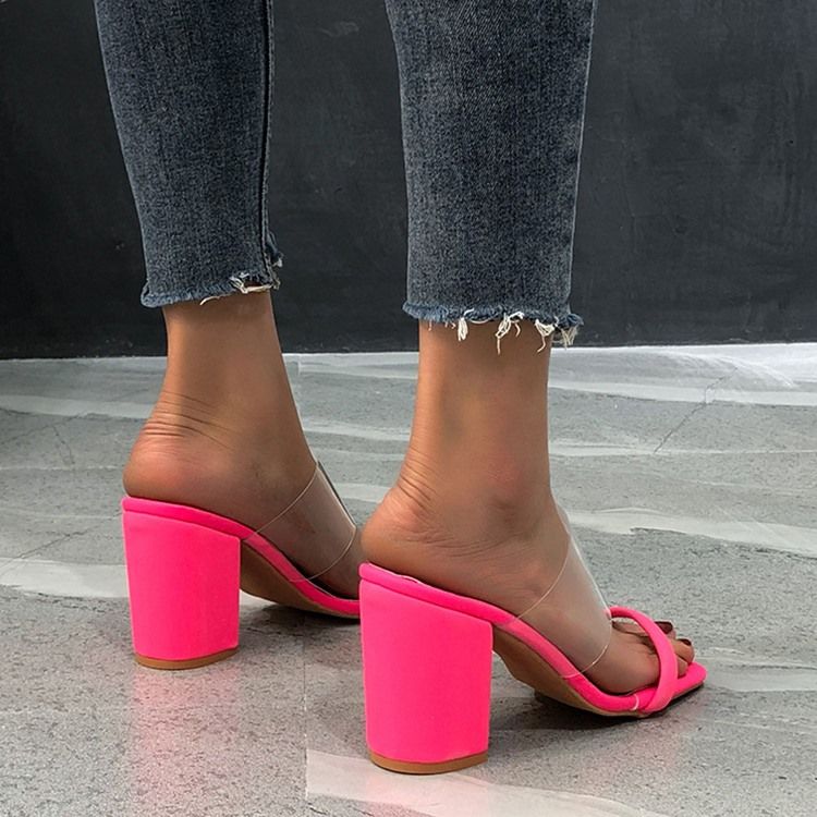 Flip Flop Stiletto Mid-Heel Slip-On Western Dametøfler
