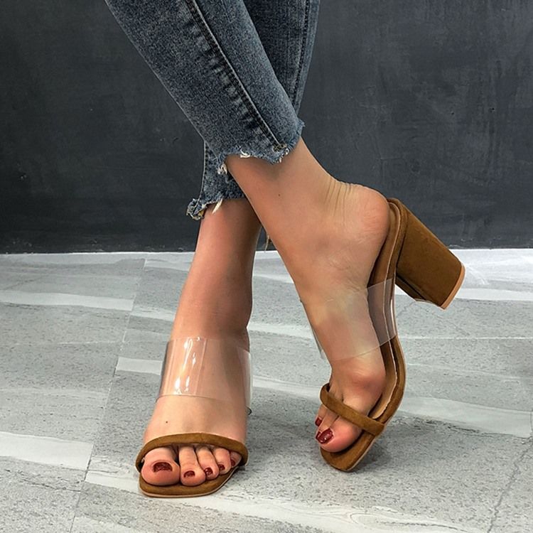 Flip Flop Stiletto Mid-Heel Slip-On Western Dametøfler