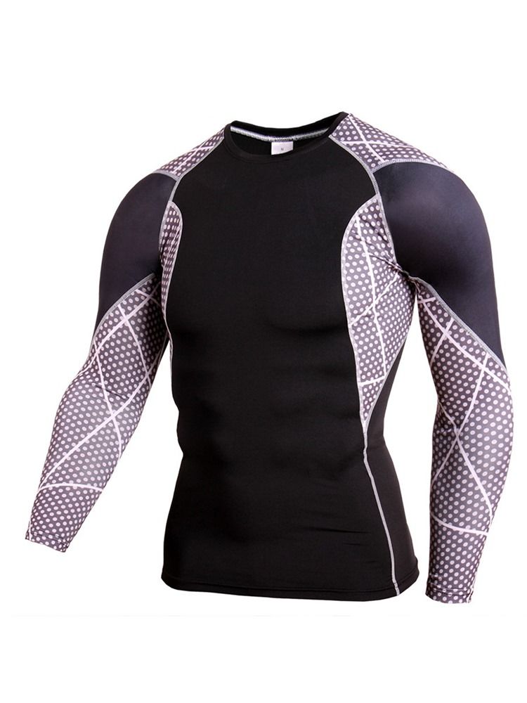 Herregenser Sport Topper Patchwork Anti-svette bomullsblandinger