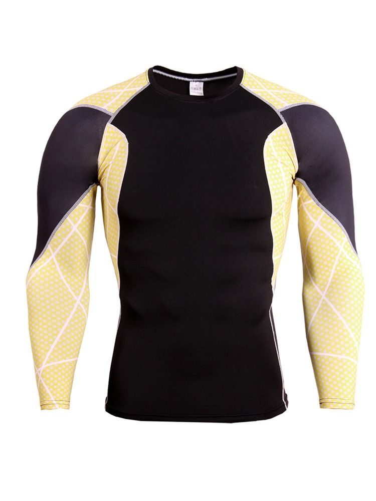 Herregenser Sport Topper Patchwork Anti-svette bomullsblandinger