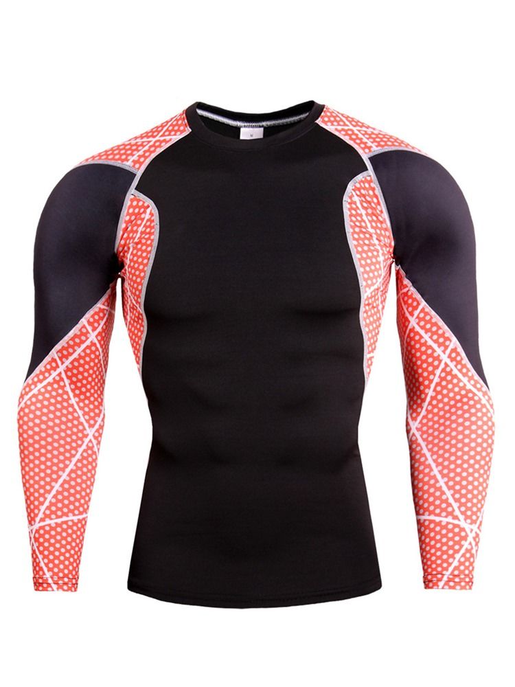 Herregenser Sport Topper Patchwork Anti-svette bomullsblandinger