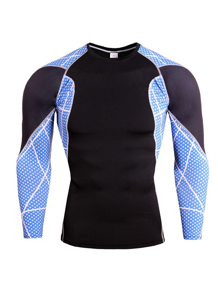 Herregenser Sport Topper Patchwork Anti-svette bomullsblandinger