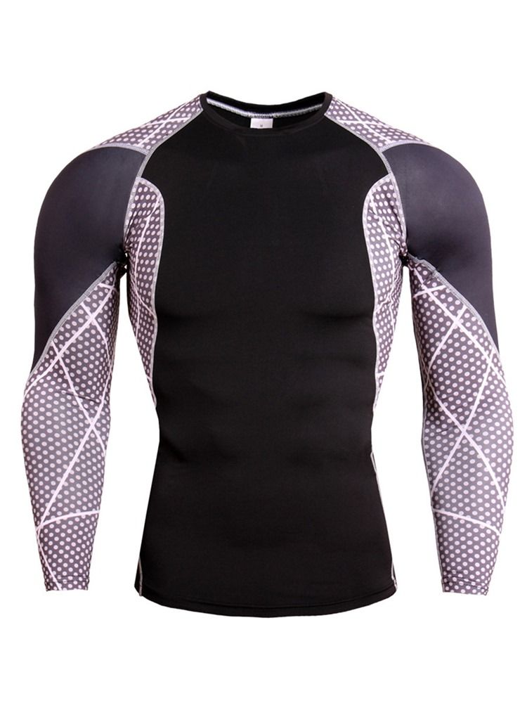 Herregenser Sport Topper Patchwork Anti-svette bomullsblandinger