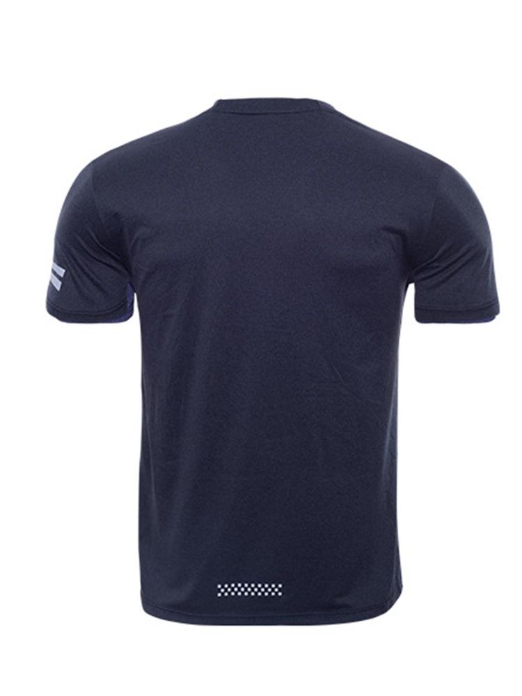 Solid Quick Dry Kortermet Gym Sports T-Skjorte For Menn