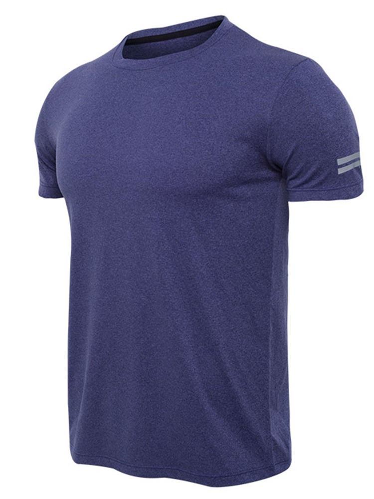 Solid Quick Dry Kortermet Gym Sports T-Skjorte For Menn