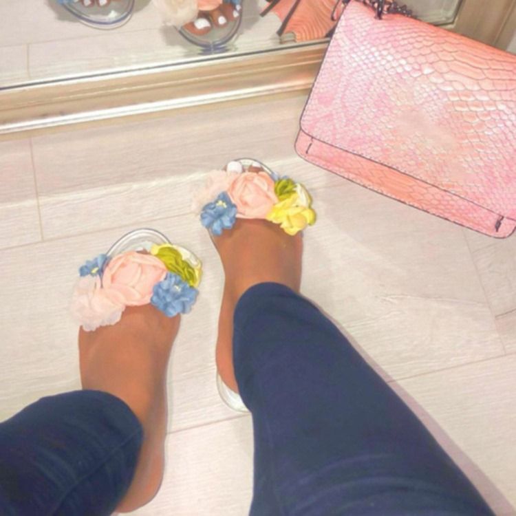 Applikasjoner Toe Ring Slip-On Kvinners Casual Tøfler