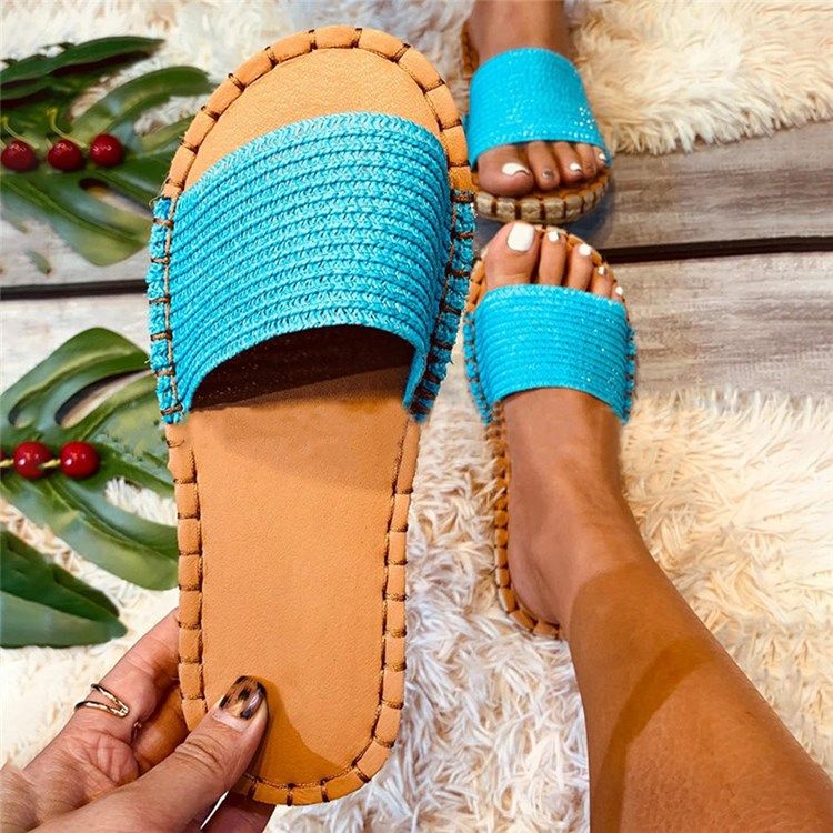 Flat Med Tråd-Slip-On Vestlige Tøfler