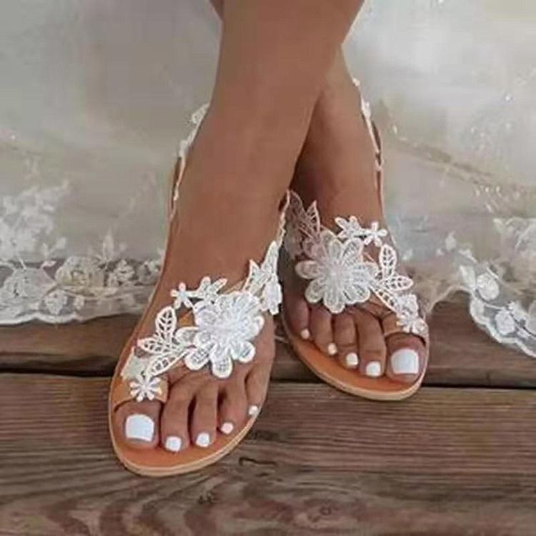 Thong Slip-On Appliques Dame Casual Tøfler