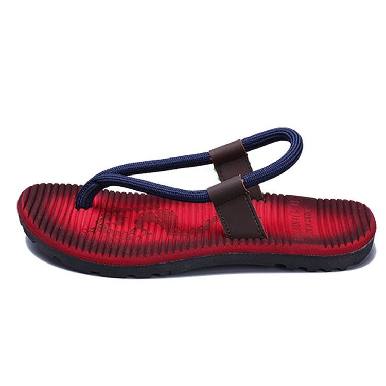 Low-Cut Øvre Color Block Elastiske Thong Sandaler
