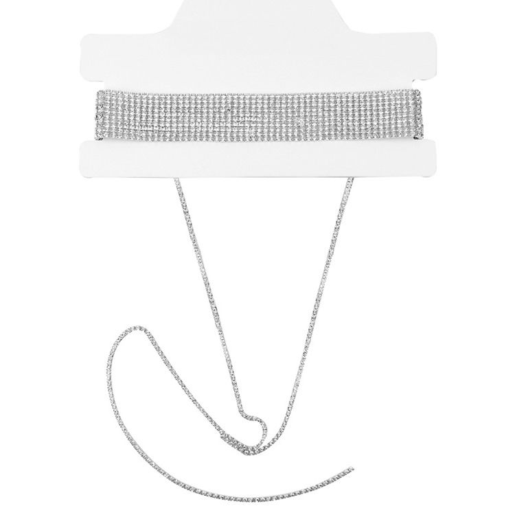 Glitrende Full Rhinestone Choker Halskjede
