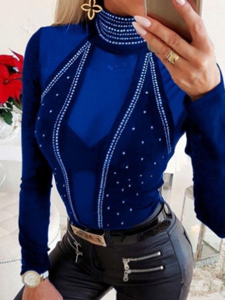 Diamond Langermet Standard Bluse Med Turtleneck
