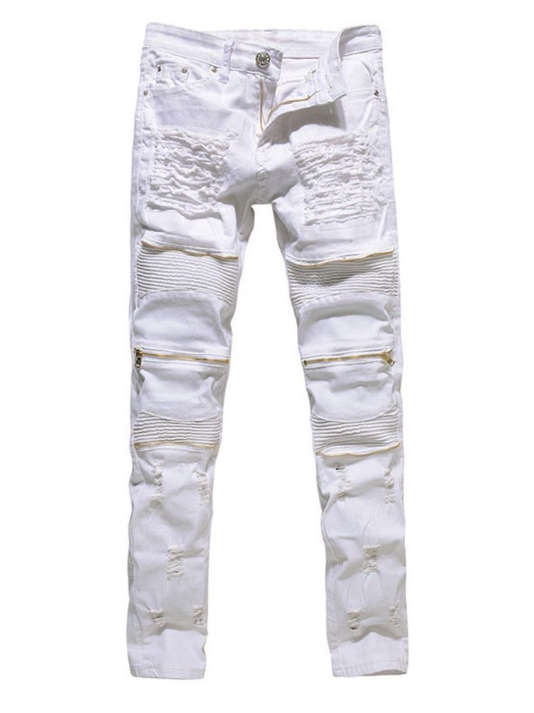 Glidelås Rett Vanlig Glidelås Midje Midje Jeans For Menn