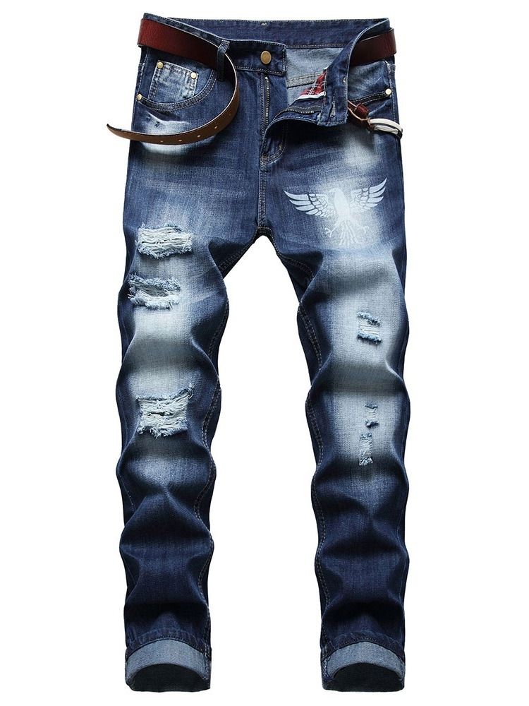 Mote Slitte Jeans Med Rett Glidelås Med Midt Midje