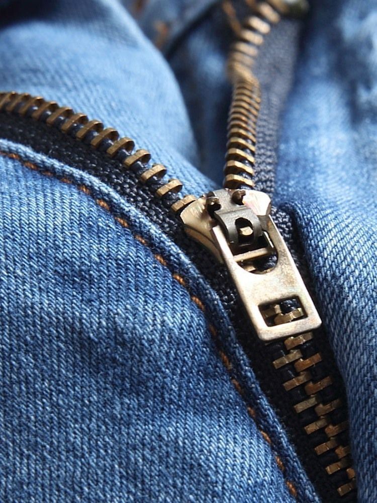 Pocket Pencil Bukser Vanlig Glidelås Mid Waist Jeans