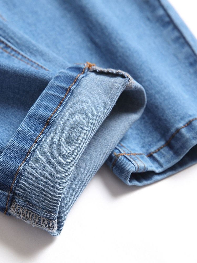 Pocket Pencil Bukser Vanlig Glidelås Mid Waist Jeans
