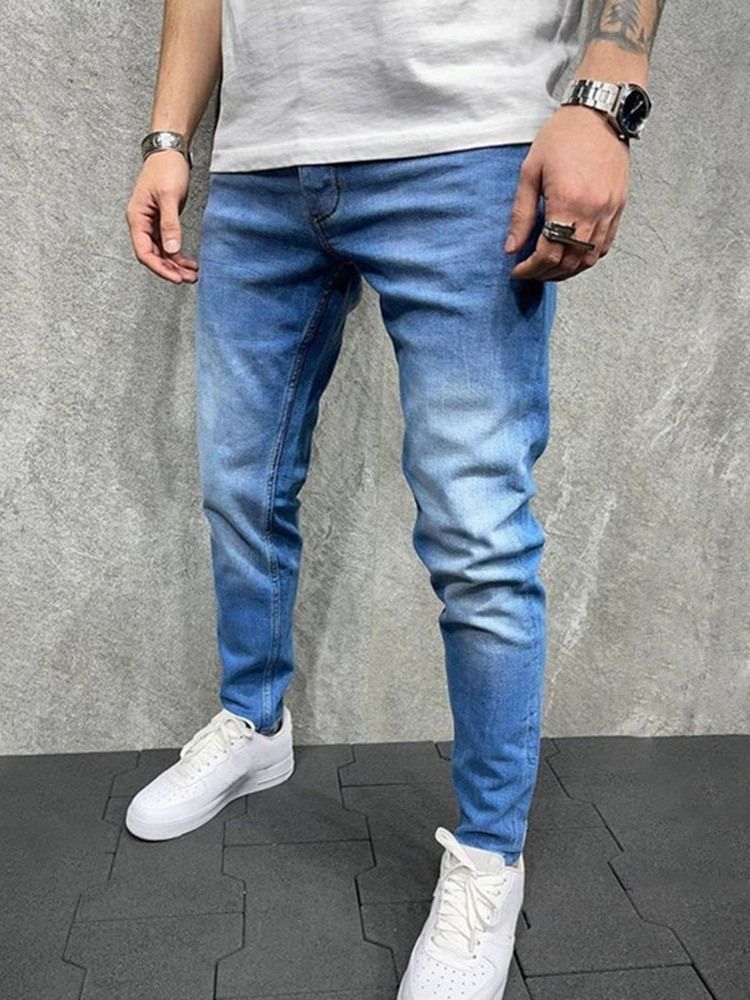 Pocket Pencil Bukser Vanlig Glidelås Mid Waist Jeans