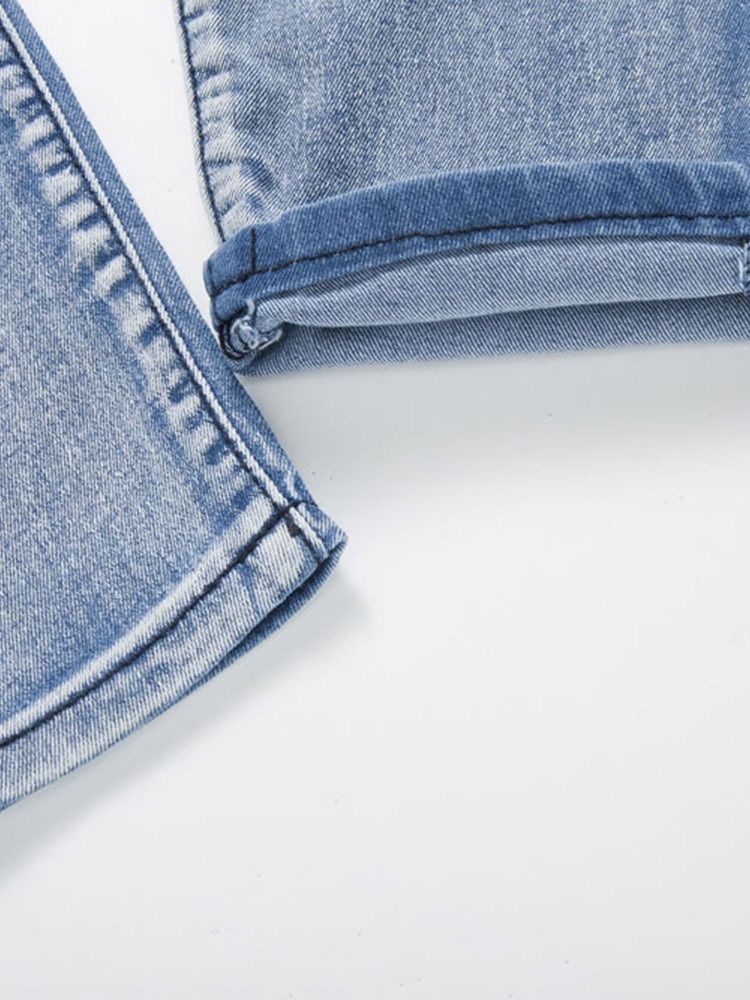 Slitte Blyantbukser Uformelle Jeans Med Middels Midje
