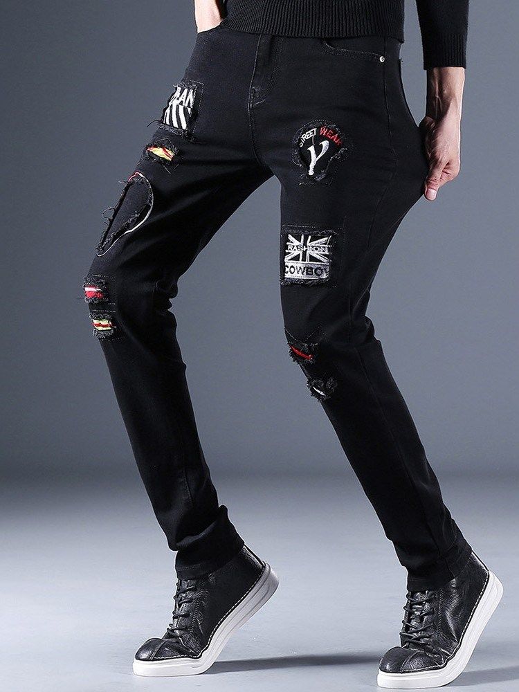Slitte Jeans Med Midt Midje Med Glidelås