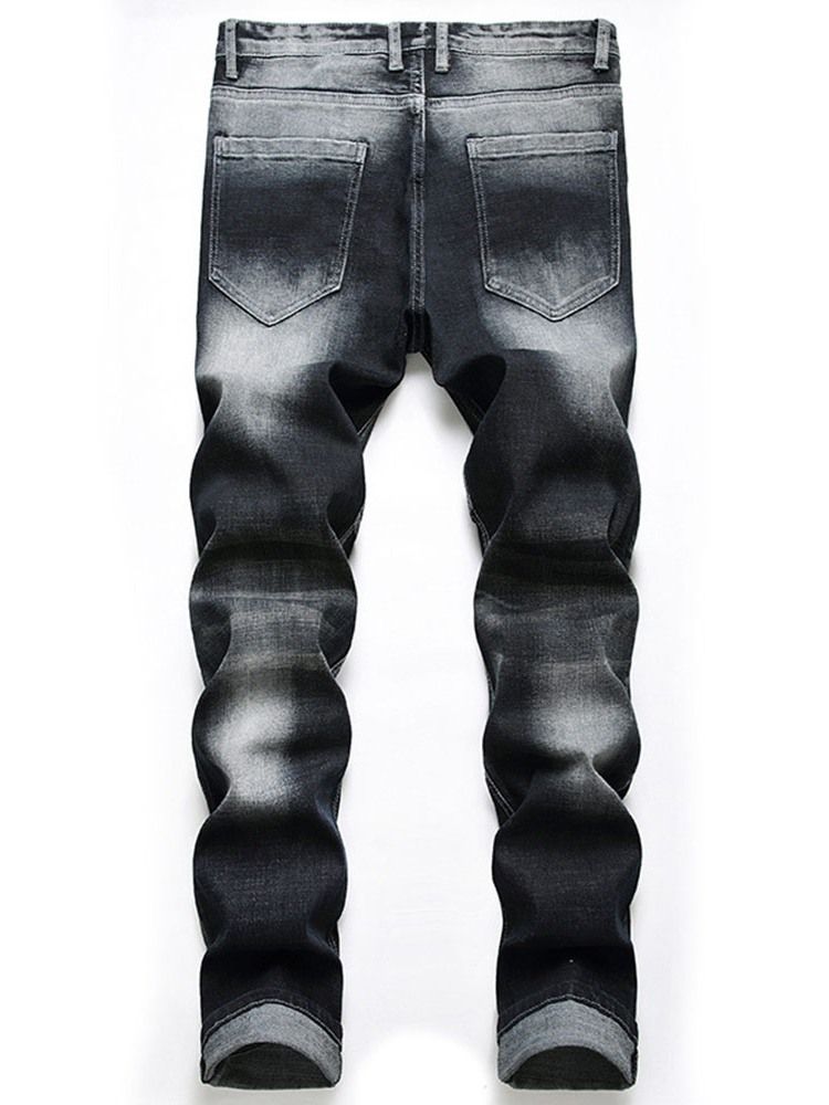 Slitte Jeans Med Midt Midje Med Rett Glidelås