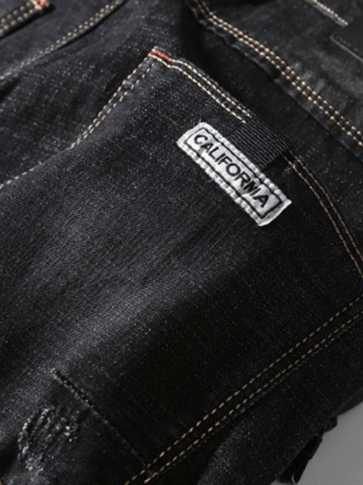 Vanlig Lomme Med Glidelås Mid Waist Casual Jeans