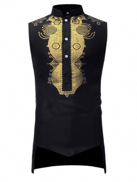 Afrikansk Mote Dashiki Print Løs Herreskjorte
