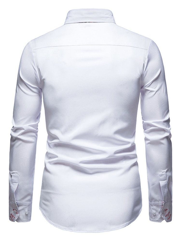 Casual Lapel Slim Fall-Skjorte