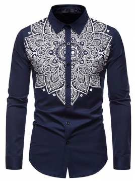 Color Block Fashion Button Single Breasted Høstskjorte